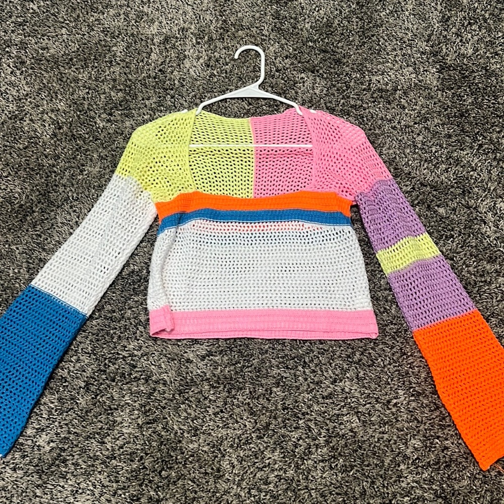 colorful mesh knitted top never worn